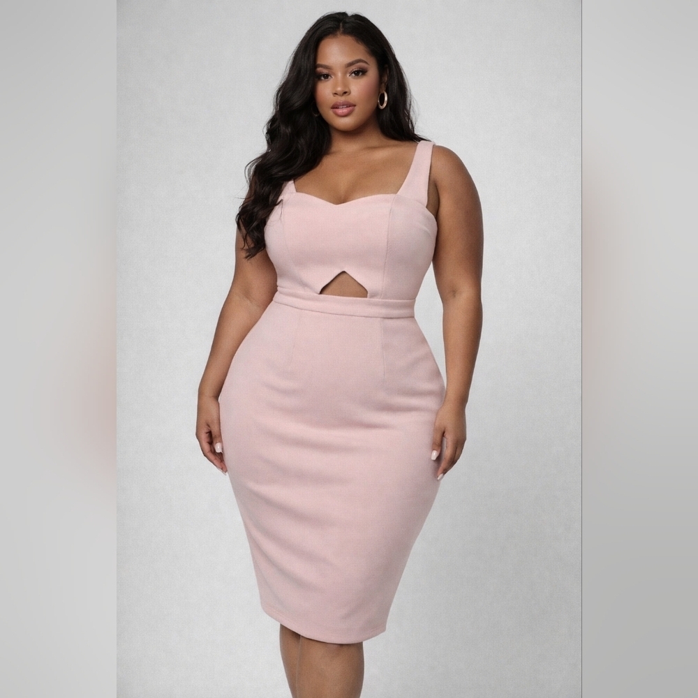 River Island Pink Cut Out Backless Midi Dress - Picture 2 of 12